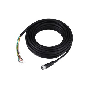 Hanwha Vision SPP-C12100P BCR Kamera M12 Stromkabel, 10 Meter lang, IP67 schwarze Farbe, Stecker A ist vorkonfektioniert M1 Stecker B ist nicht konfektionierte Kabeladern
