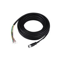 Hanwha Vision SPP-C12100P BCR Kamera M12 Stromkabel, 10 Meter lang, IP67 schwarze Farbe, Stecker A ist vorkonfektioniert M1 Stecker B ist nicht konfektionierte Kabeladern