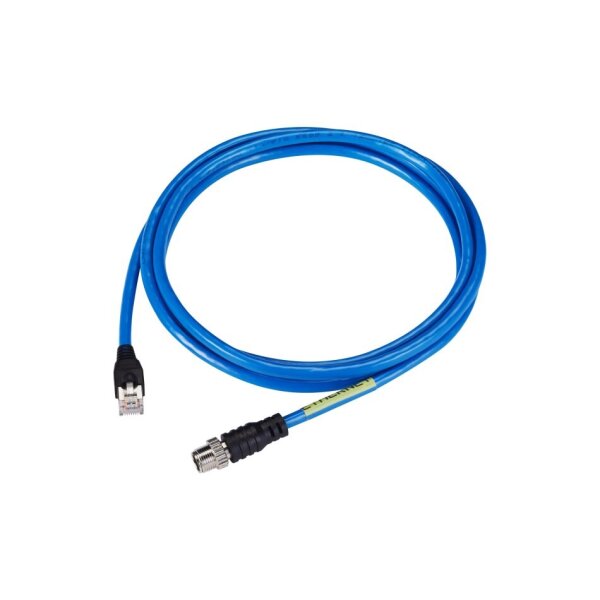 Hanwha Vision SPP-C08020E BCR Kamera M12 Stromkabel, 2 Meter lang, IP68 schwarze Farbe, Stecker A ist vorkonfektioniert M1 Stecker B ist nicht konfektionierte Kabeladern