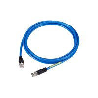 Hanwha Vision SPP-C08020E BCR Kamera M12 Stromkabel, 2 Meter lang, IP68 schwarze Farbe, Stecker A ist vorkonfektioniert M1 Stecker B ist nicht konfektionierte Kabeladern