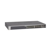 Netgear GS728TX-300EUS Gigabit Switch, L2, 28 Ports smart managed, 24x 10/100/1000 Base-T RJ45, 2x 10GB RJ45, 2x 10GB SFP+