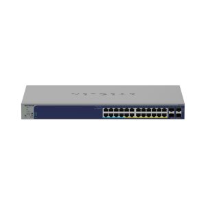 Netgear GS728TXUP-300EUS Gigabit Switch, L2, 28 Ports smart managed, 24x 10/100/1000 Base-T RJ45 PoE++, 4x 10GB SFP+, 720W POE Budget