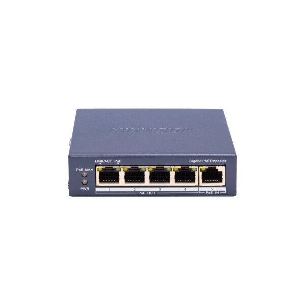 Hikvision DS-3E0505P-E/R(O-STD) Gigabit-PoE-Repeater, 5x RJ45 PoE IEEE 802.3bt, 60 W PoE Budget
