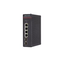 Hikvision DS-3T1506HP-SI-4P2F(O-STD)/No Power unit Industrieller Ethernet Switch Managed, 4x RJ45 Gigabit PoE, 2 x Gigabit SFP Ports, 300 W PoE Budget