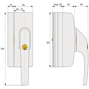 ABUS FO400N B AL0125 Fenstergriff abschl., braun