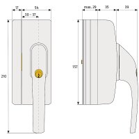ABUS FO400N B AL0125 Fenstergriff abschl., braun
