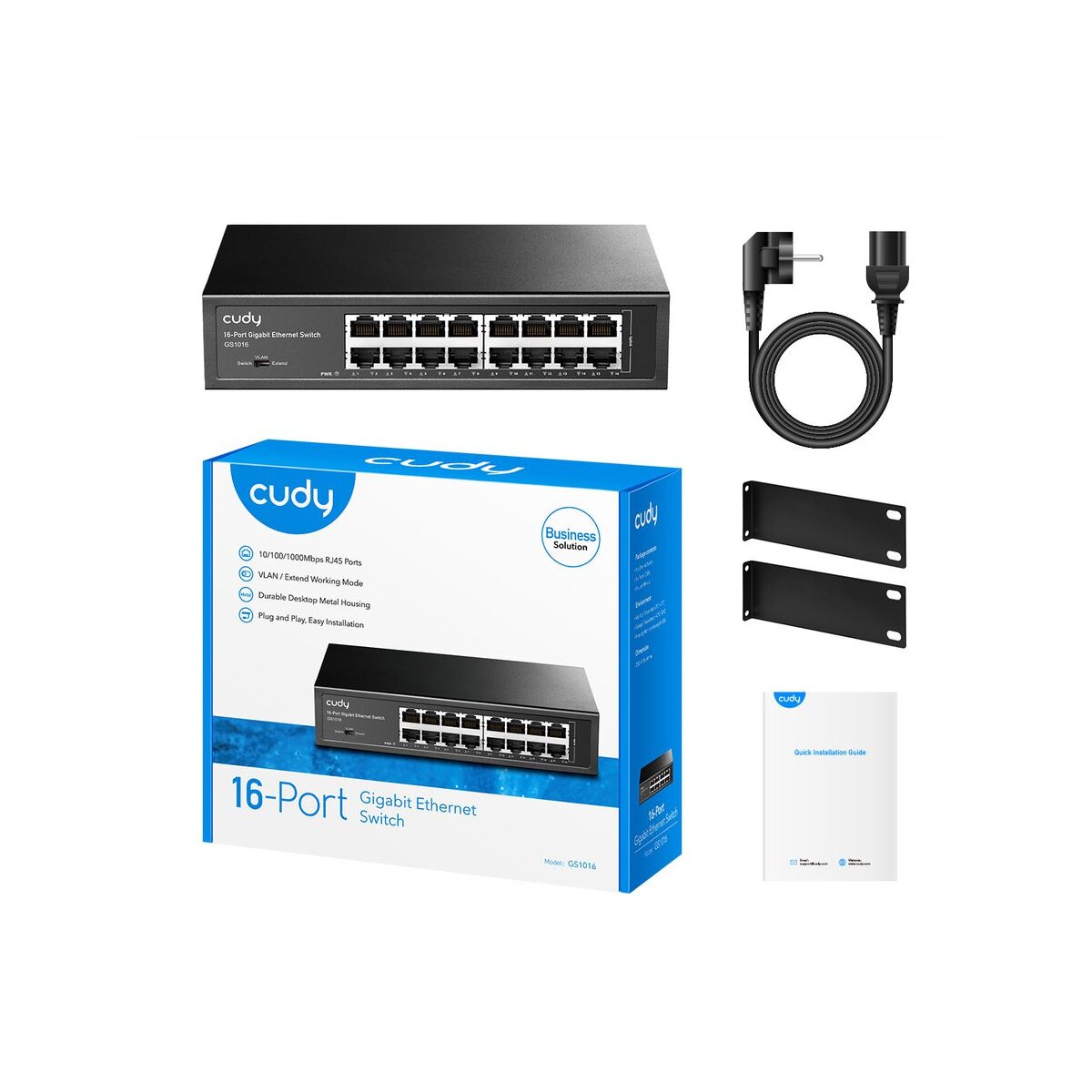 CUDY GS1016 16-Port Gigabit Metall Switch