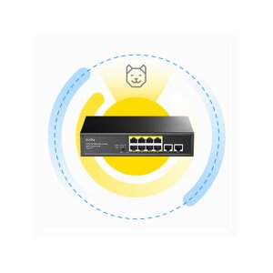 CUDY FS1010P 8-Port 10/100M PoE+ Switch 2 Uplink Ports 120W