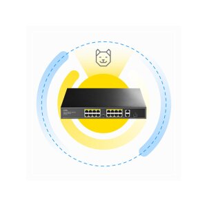 CUDY FS1018PS1 16-Port 10/100M PoE+ Switch 2 Gigabit Uplink 1 SFP Port 200W
