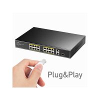 CUDY FS1018PS1 16-Port 10/100M PoE+ Switch 2 Gigabit Uplink 1 SFP Port 200W