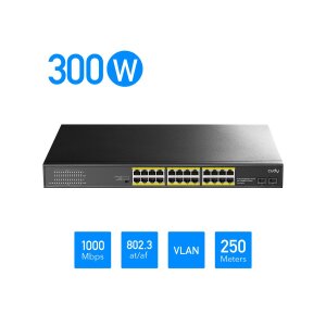 CUDY GS1028PS2 24-Port Gigabit PoE+ Switch 2 SFP Ports 300W