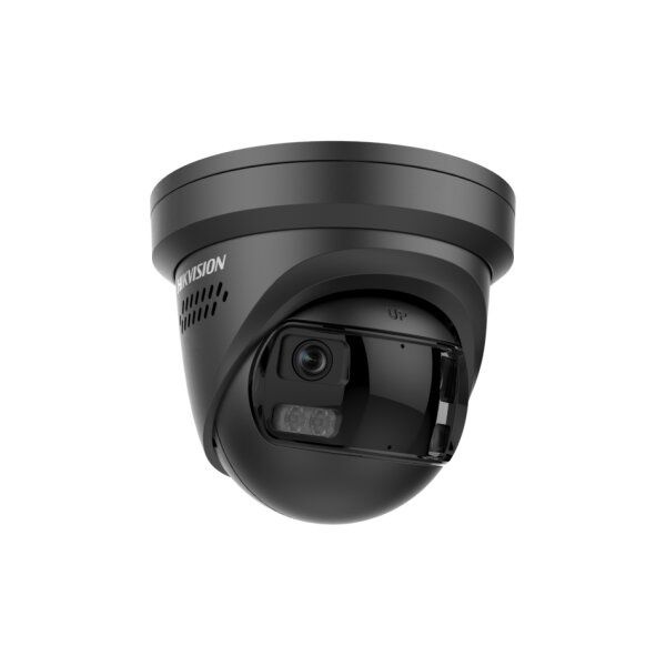 Hikvision DS-2CD23127G3P-LIS2UY/SL(180°)O-STDBLACK Netzwerk Panorama Turret Kamera, 12MP, 180° Sichtfeld, ColorVu, AcuSense, Mic, IR, Weißlicht, IP67, schwarz