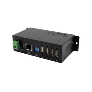 EXSYS EX-6003HMVS Device Server 4x USB 2.0, DIN-Rail-Kit, Metall-Gehäuse