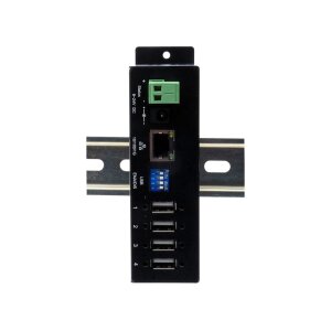 EXSYS EX-6003HMVS Device Server 4x USB 2.0, DIN-Rail-Kit, Metall-Gehäuse