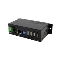EXSYS EX-6003HMVS Device Server 4x USB 2.0, DIN-Rail-Kit, Metall-Gehäuse