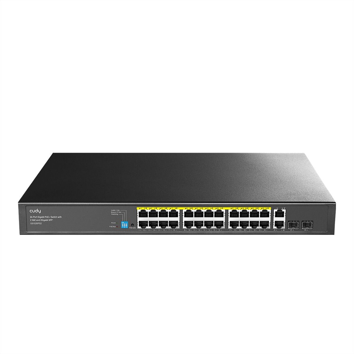 CUDY GS1026PS2 24-Port Gigabit Switch PoE+ mit 2 RJ45 Uplink