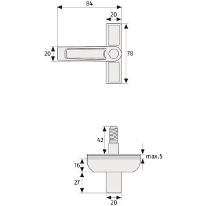 ABUS 2520 B AL0089 Schloss f. Doppelflügelfenster