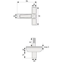 ABUS 2520 B AL0089 Schloss f. Doppelflügelfenster