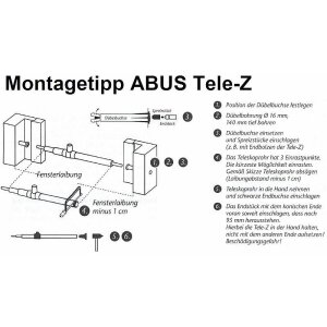 ABUS Tele-Z 140 W AL0125 Teleskopstange weiß