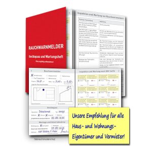 Rauchwarnmelder Gerätepass und Wartungsheft (10J.)