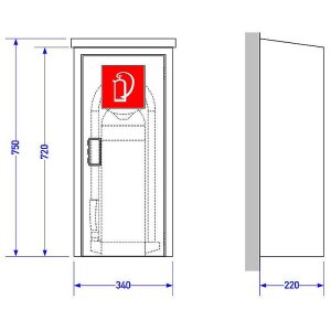 GLORIA Löscher P12 PRO + WS-FL-12 Kasten + Schild