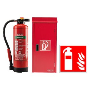 GLORIA Löscher SKA+6PRO fluorfrei, Kasten + Schild