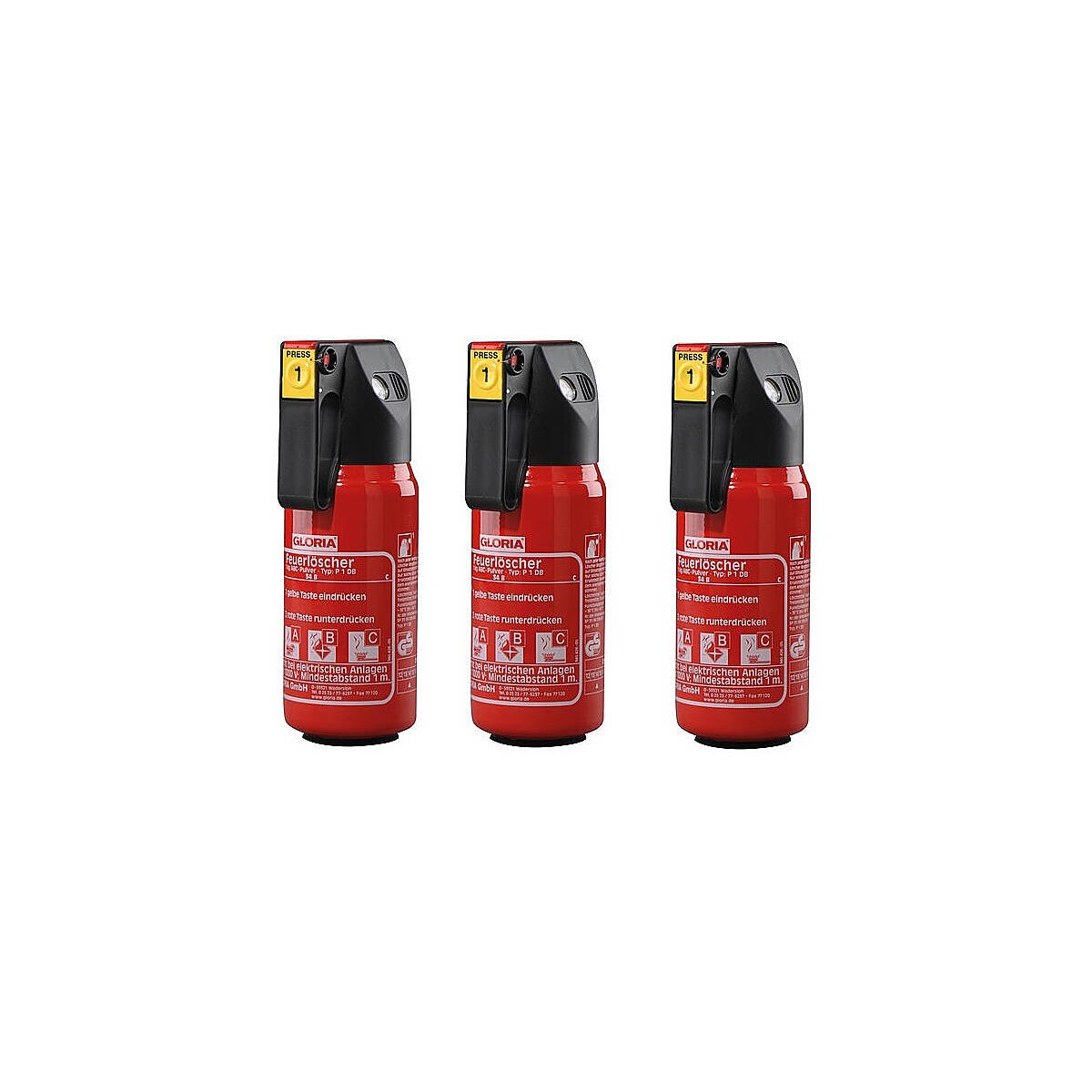 3er Set GLORIA Autolöscher P 1 DB mit Kfz-Halter