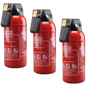 3er Set GLORIA Autofeuerlöscher P2 GM m. Manometer