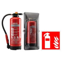 GLORIA Feuerlöscher P12PRO + KWH12 Kasten + Schild