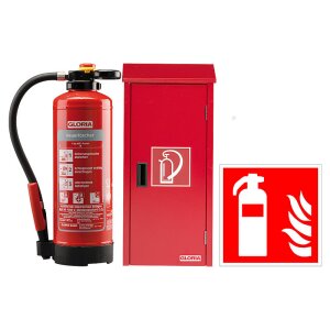 GLORIA Löscher P12 PRO + ES-FL-12 Kasten + Schild