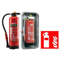 GLORIA Löscher SKA+6PRO fluorfrei, Kasten + Schild