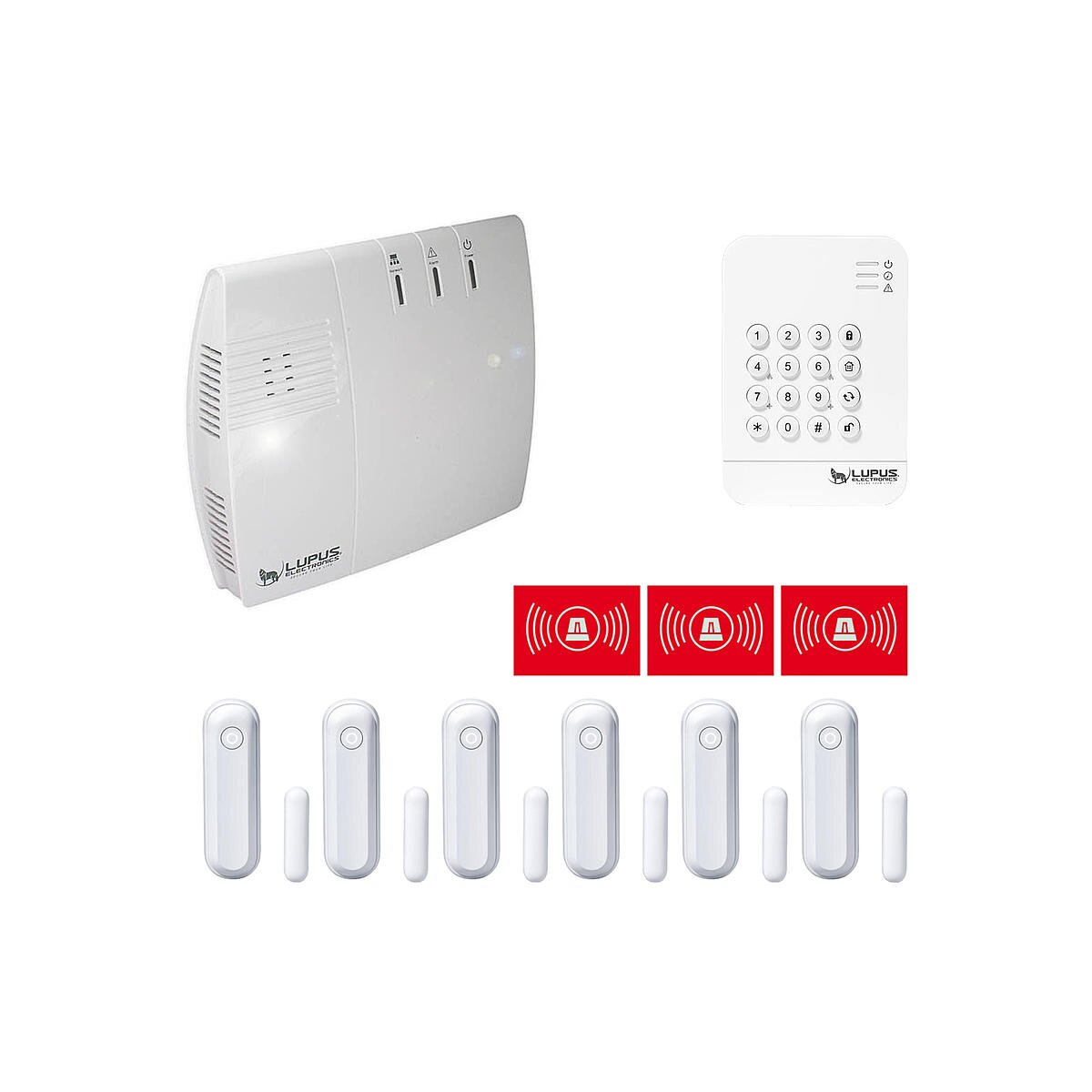 LUPUSEC XT2 Plus Alarmset m. Fensterkontakte weiss