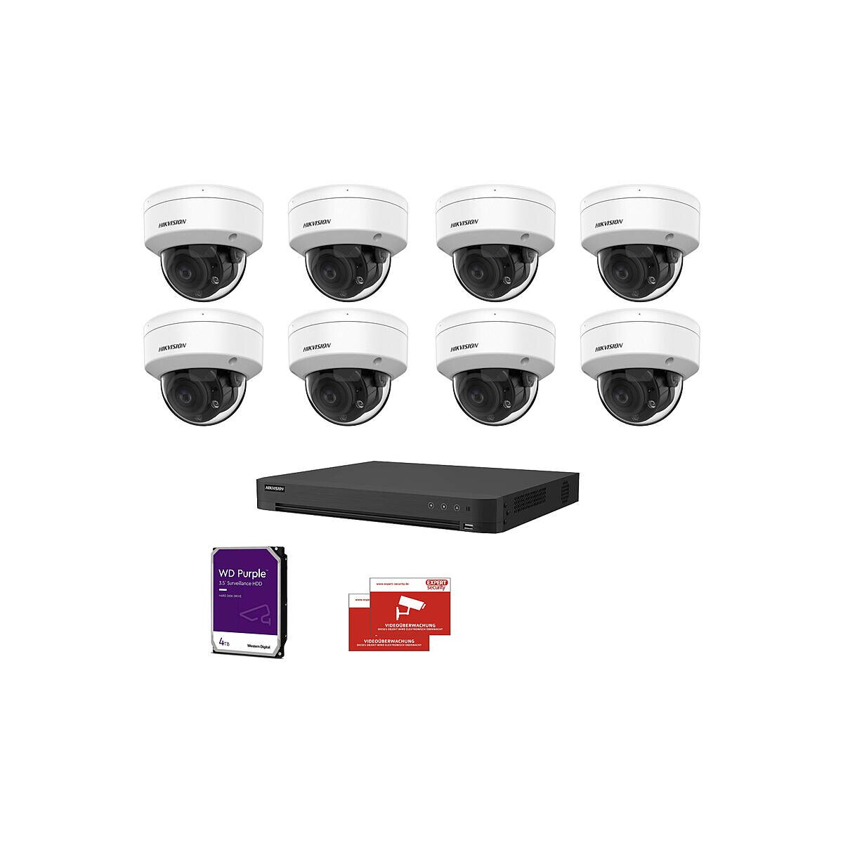 HIKVision Set HD 8x Dome 1080p PoC + 16-CH DVR