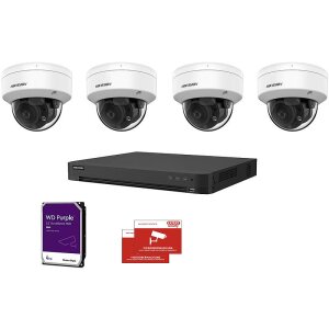 HIKVision Set HD 4x Dome 1080p PoC + 8-CH DVR