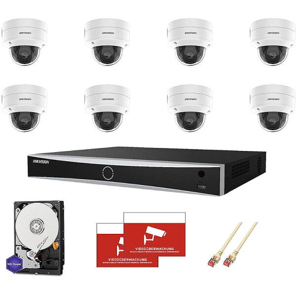 HIKVision Set AcuSense 8x Dome 4MPx PoE + 16CH NVR