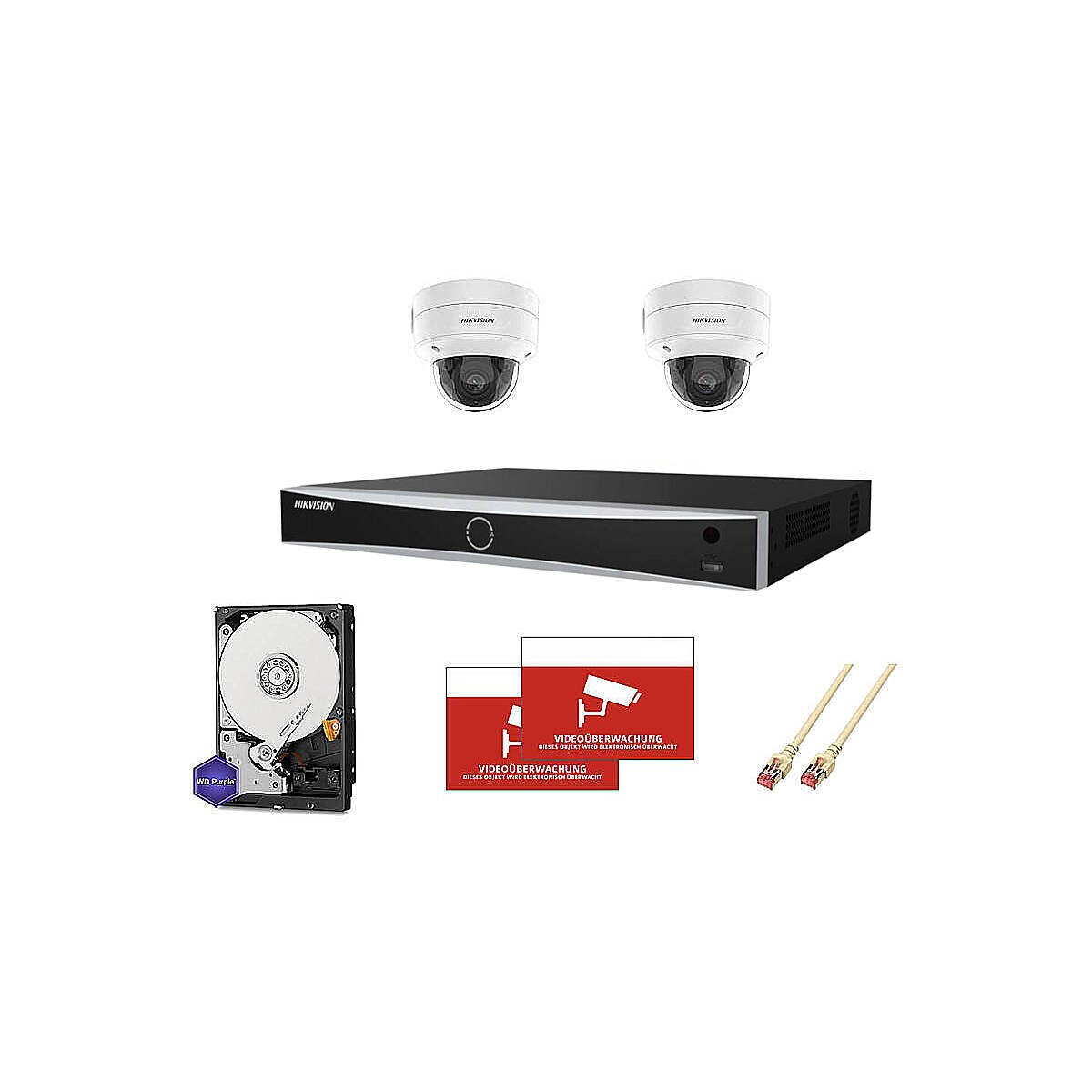 HIKVision Set AcuSense 2x Dome 4MPx PoE + 8-CH NVR