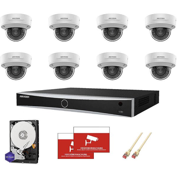 HIKVision Set AcuSense 8x Dome 4MPx PoE + 16CH NVR