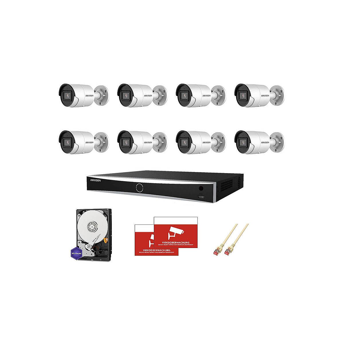 HIKVision Set 8x Bullet 4MPx PoE + 16-CH NVR