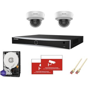 HIKVision Set AcuSense 2x Dome 4MPx PoE + 8-CH NVR