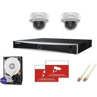 HIKVision Set AcuSense 2x Dome 4MPx PoE + 8-CH NVR