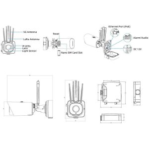 Milesight 5G LoRaWAN Kamera PoE IoT 12x Zoom 1080p