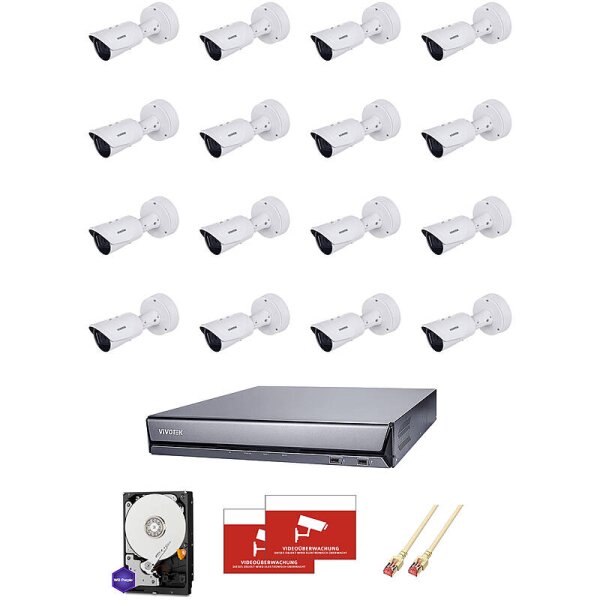 Videoüberwachungsanlage 16x Bullet 4K + 32CH NVR