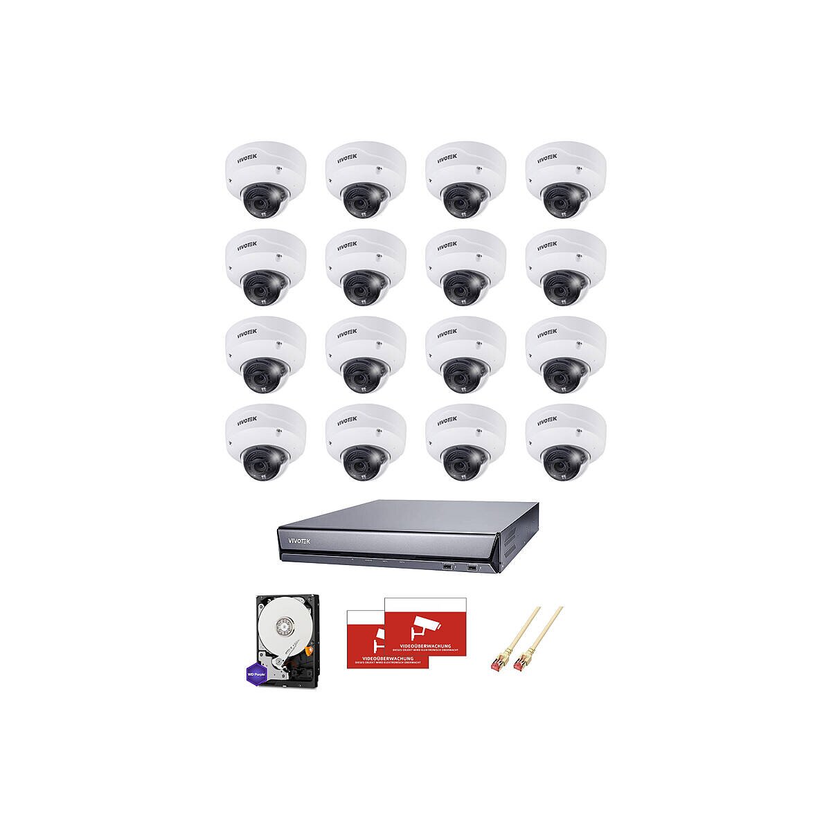 Videoüberwachungssystem 16x Dome 4K box