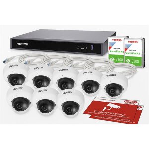 Profi-Kamerasystem 8x Dome 5MP Indoor + 16CH NVR