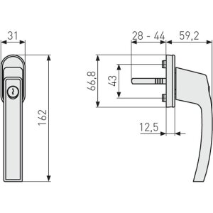 ABUS FG210 W AB210 Fenstergriff stabil, abschließb