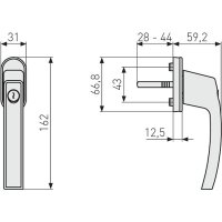 ABUS FG210 W AB210 Fenstergriff stabil, abschließb