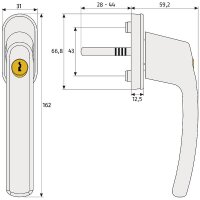 ABUS FG200 W AB208 Fenstergriff stabil, abschließb