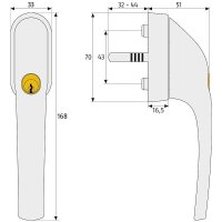 ABUS FG300 S AL0089 abschließb. Fenstergriff, silb