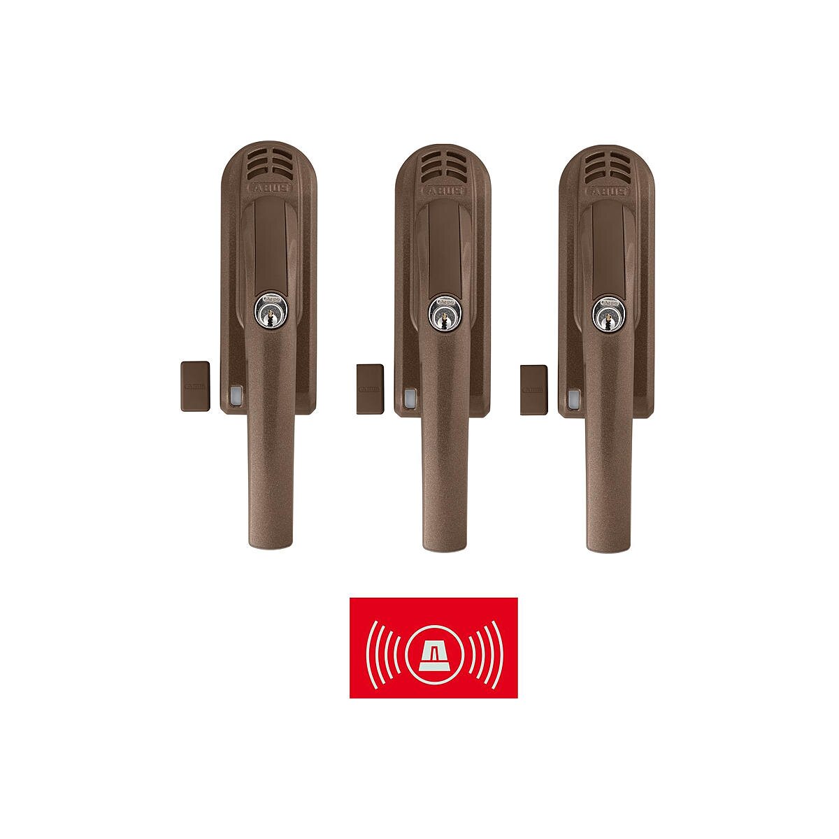 3er Set Abus FG300A B Alarm-Fenstergriff AL0125