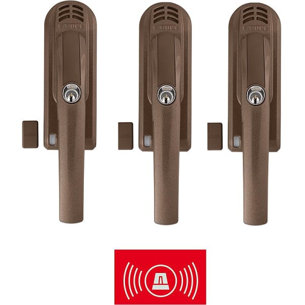 3er Set Abus FG300A B Alarm-Fenstergriff AL0125